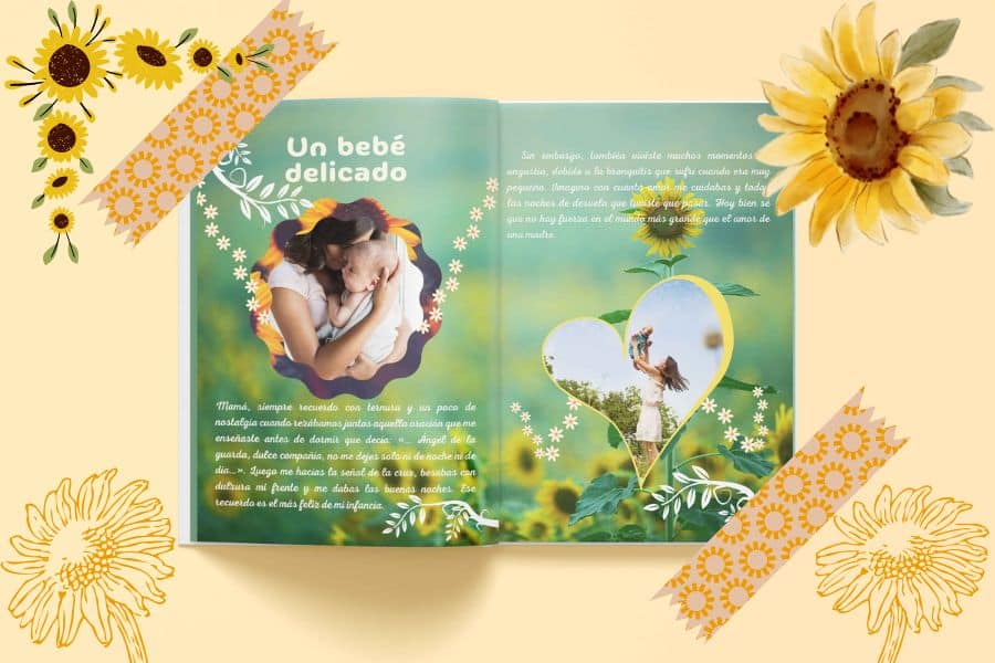 Páginas interioes de cuento personalizado para el Día de la Madre
